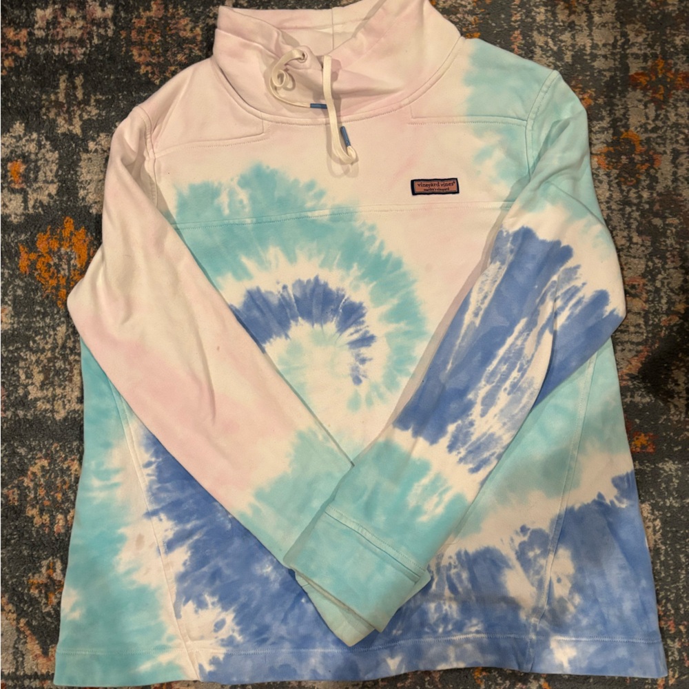 Vineyard Vines Pastel Tie-Dye Hoodie in Blue & Pink
